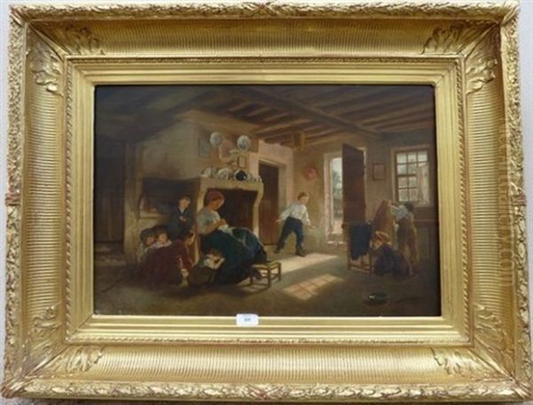 Le Jeu De Cache-cache Oil Painting by Theophile Emmanuel Duverger