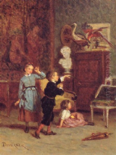 Target Practice Oil Painting by Theophile Emmanuel Duverger