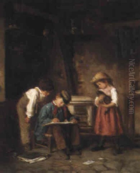 The Young Artist Oil Painting by Theophile Emmanuel Duverger