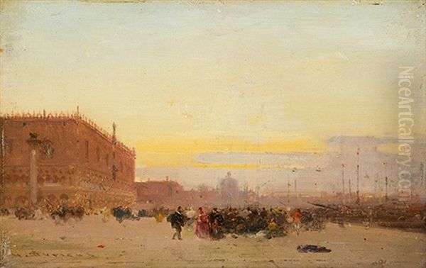 Venedig Mit Blick Auf Den Dogenpalast Oil Painting by Henri Duvieux