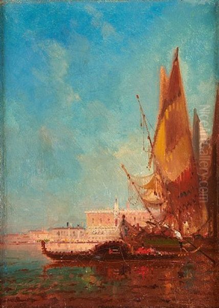 La Lagune De Venise Oil Painting by Henri Duvieux