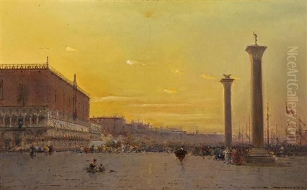 The Piazzetta, Venice Oil Painting by Henri Duvieux