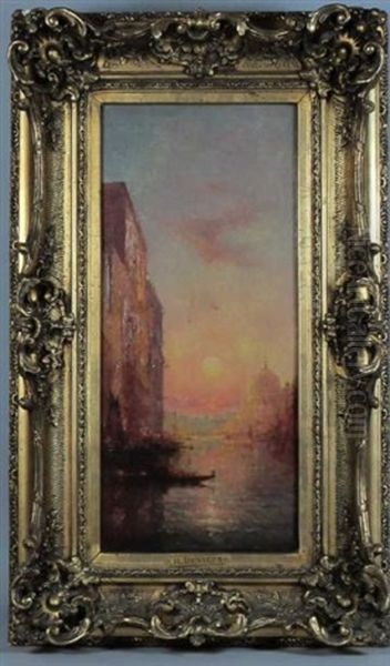 Lever De Soleil Sur Le Canaletto Oil Painting by Henri Duvieux