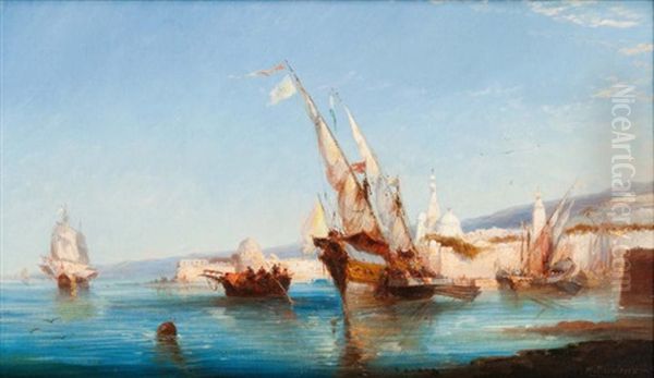 Rivage Oriental Oil Painting by Henri Duvieux