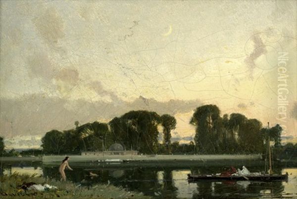 Abendstimmung Am Nil Oil Painting by Henri Duvieux