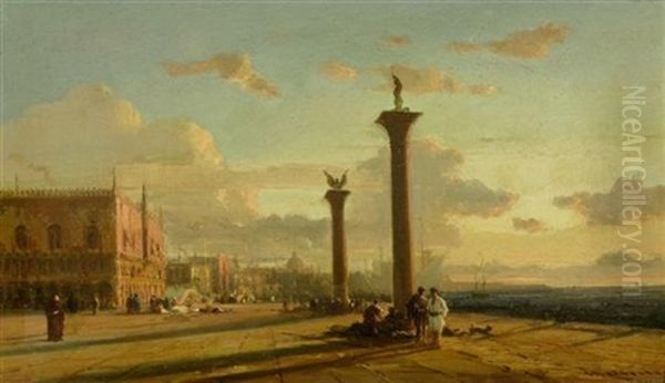 Der Dogenpalast In Venedig Oil Painting by Henri Duvieux