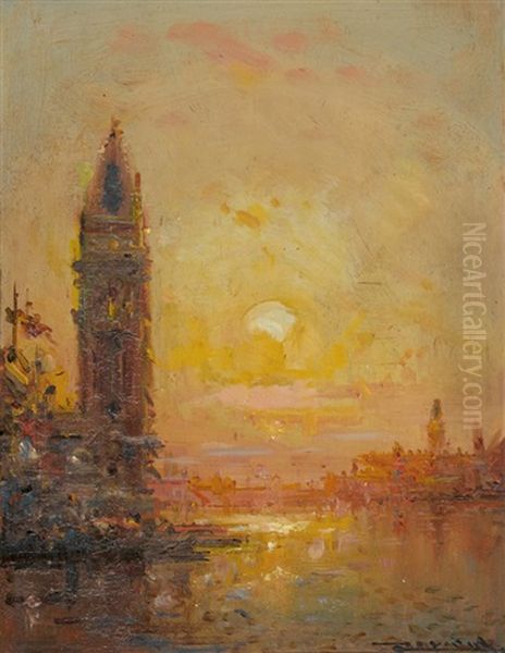 Venedig Im Abendrot Oil Painting by Henri Duvieux