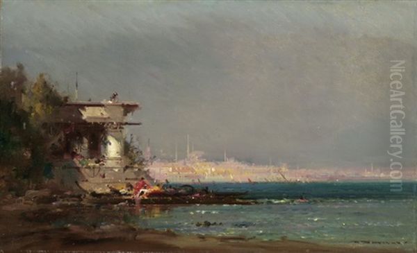 Blick Auf Konstantinopel Mit Der Hagia Sophia Oil Painting by Henri Duvieux