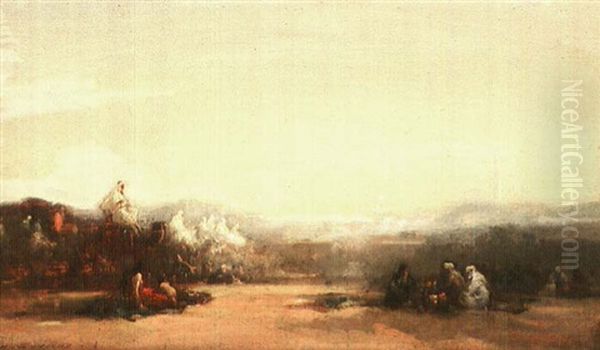 Rastende Vor Orientalischer Stadt Oil Painting by Henri Duvieux