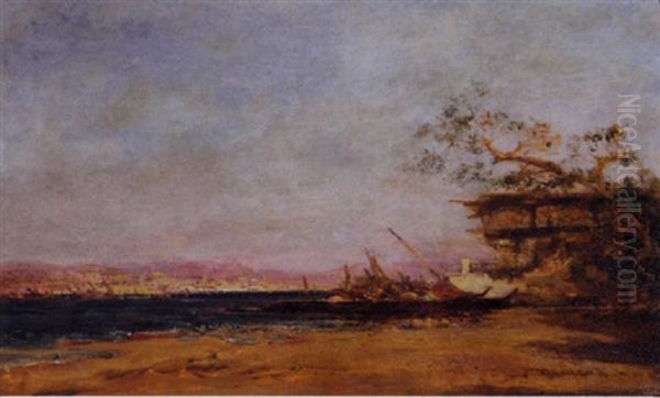 Vue De La Baie De Constantinople Oil Painting by Henri Duvieux