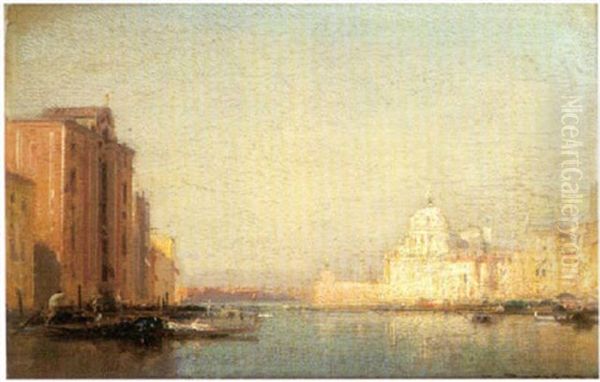 Le Grand Canal Et La Salute Oil Painting by Henri Duvieux