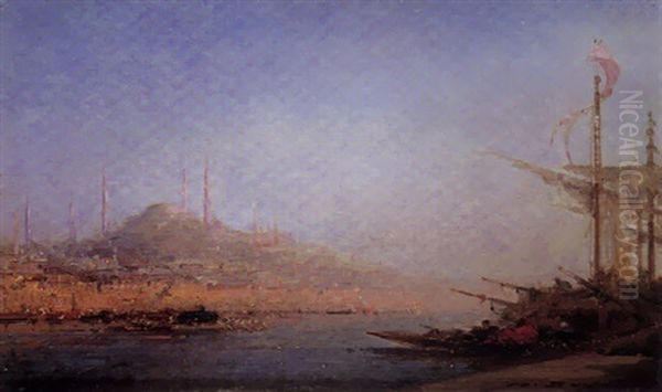 Constantinople, Sainte Sophie Et Le Bosphore Oil Painting by Henri Duvieux