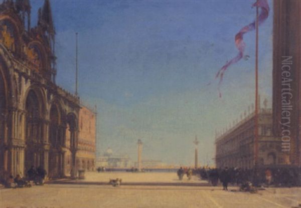 Devant Saint-marc, Venise Oil Painting by Henri Duvieux