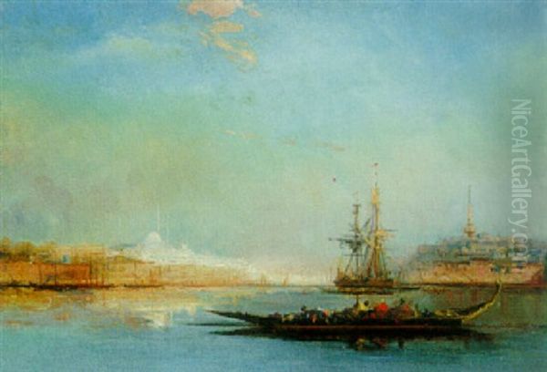 A View Of Constantinople Oil Painting by Henri Duvieux