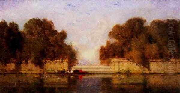 Venise, Vue De La Lagune Oil Painting by Henri Duvieux