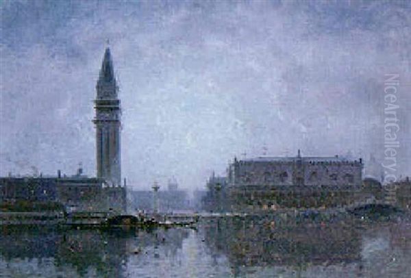 St. Mark's Square From The Molo, Venice Oil Painting by Henri Duvieux