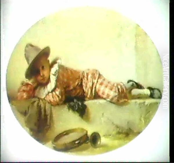 Der Kleine Harlekin Oil Painting by Henri Joseph Duwee