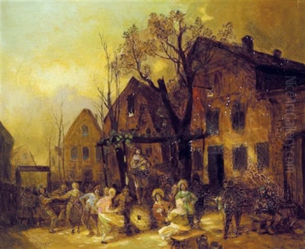 Dorffest Oil Painting by Carl Duxa