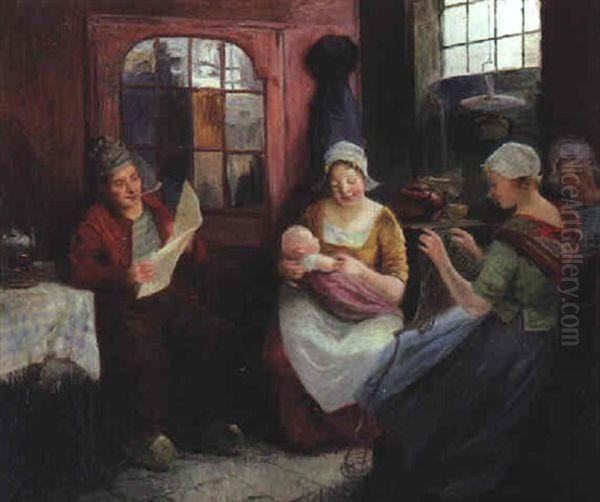 Hollandische Fischerfamilie Oil Painting by Carl Duxa