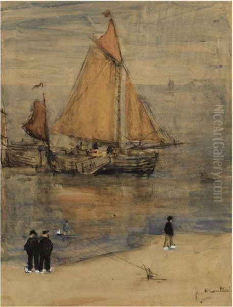 The Return Of The Fishing Boats Oil Painting by Floris Arntzenius