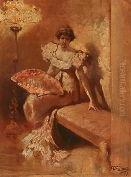 Noble Lady In A Party Dress Oil Painting by Paul Dueyffcke