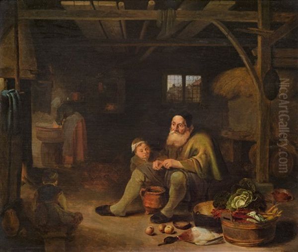 Kitchen Scene Oil Painting by Pieter Jacobsz Duyfhuysen