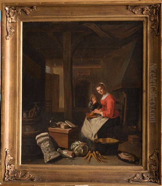 Interieur De Cuisine Oil Painting by Pieter Jacobsz Duyfhuysen