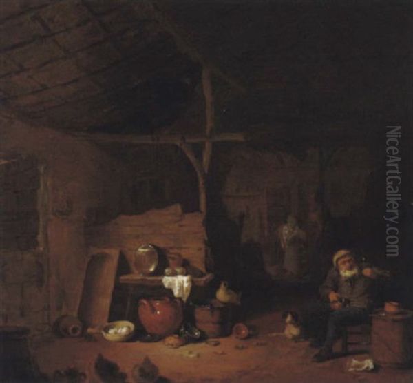 Der Frohliche Zecher In Der Scheune Oil Painting by Pieter Jacobsz Duyfhuysen