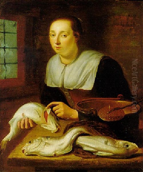 Vendedora De Pescado Oil Painting by Isaac Van Duynen