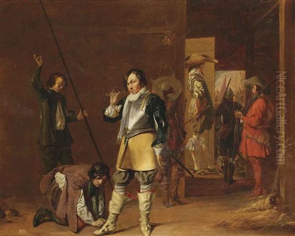 A Guardroom Interior With The Call To Arms Oil Painting by Willem Cornelisz Duyster