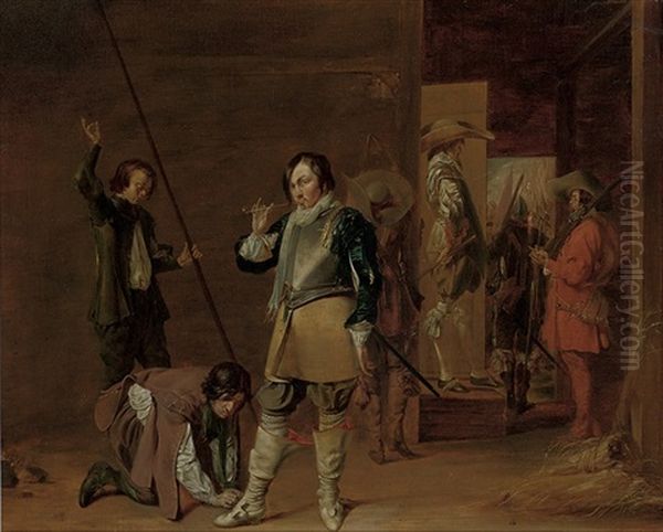 A Guardroom Interior With The Call To Arms Oil Painting by Willem Cornelisz Duyster