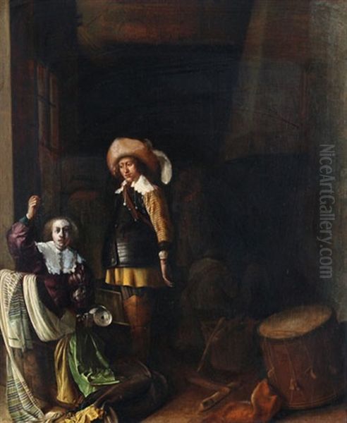 Interieurszene Mit Edeldame Und Edelmann Oil Painting by Willem Cornelisz Duyster