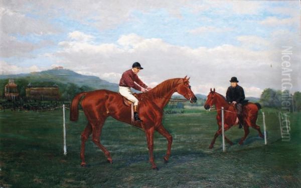 Le Mont Valorien Vu Du Champ De Courses De Longchamps Oil Painting by Geo Arnull