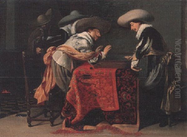 Soldiers Playing Backgammon Oil Painting by Willem Cornelisz Duyster