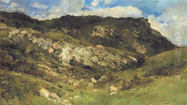 Landschap Oil Painting by Gustave Den Duyts