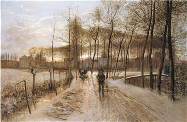 The Road Home Oil Painting by Gustave Den Duyts