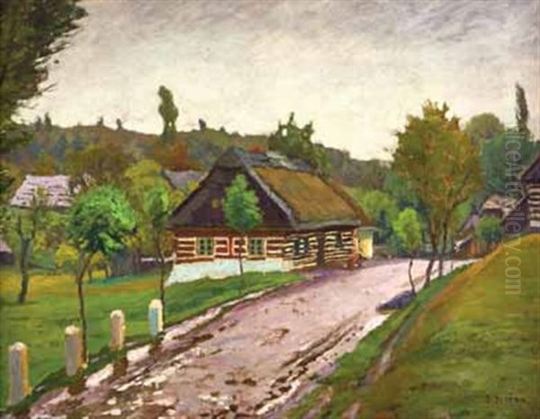 Roubenka Oil Painting by Bohuslav Dvorak