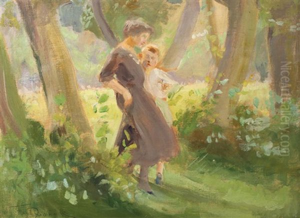 Promenade Oil Painting by Frantisek Dvorak