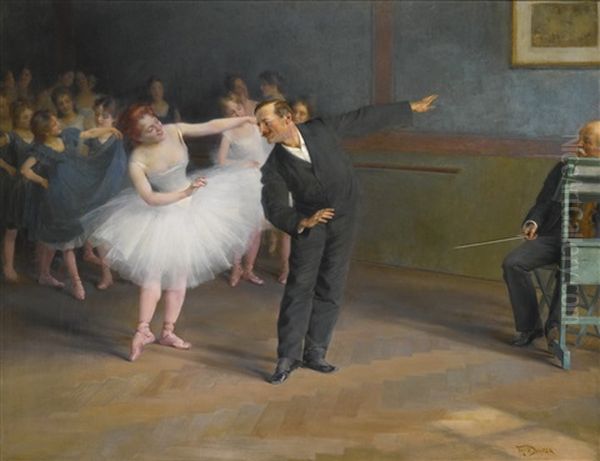 The Dancing School, Prague Oil Painting by Frantisek Dvorak