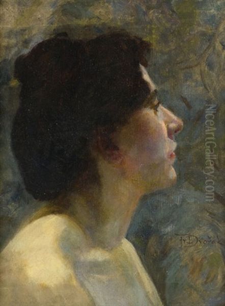 Portret Oil Painting by Frantisek Dvorak