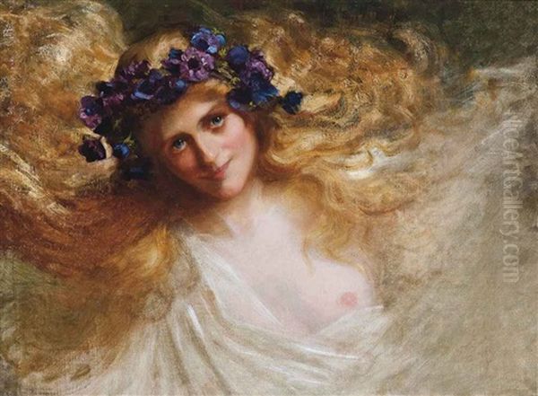 The Maiden Of Spring Oil Painting by Frantisek Dvorak