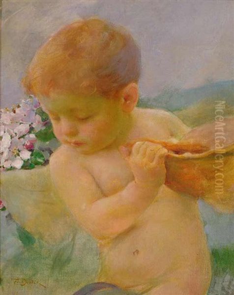 A Little Cupid Oil Painting by Frantisek Dvorak