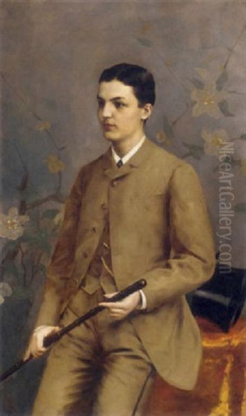 Portrait Of A Young Gentleman Oil Painting by Frantisek Dvorak