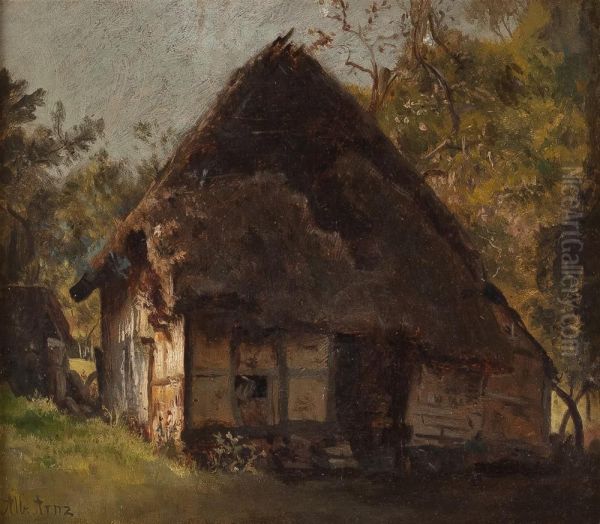 Bauernkate Oil Painting by Albert Arnz