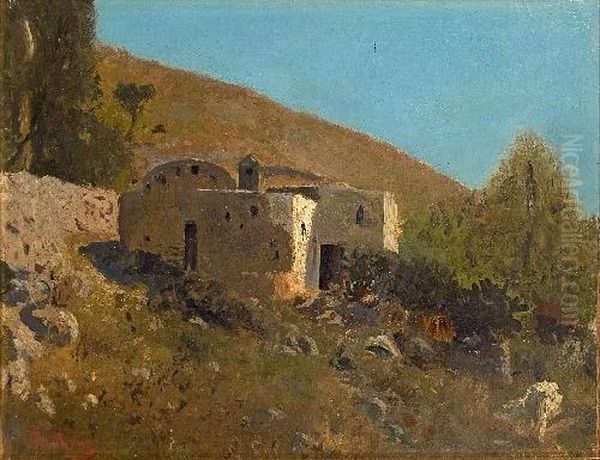 Landschaft Auf Capri Oil Painting by Albert Arnz