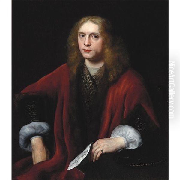 Portrait Of A Gentleman, Probably Johannes Van Zell Oil Painting by Abraham Van Dyck