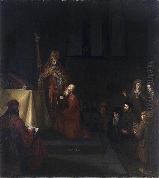 The Presentation In The Temple Oil Painting by Abraham Van Dyck