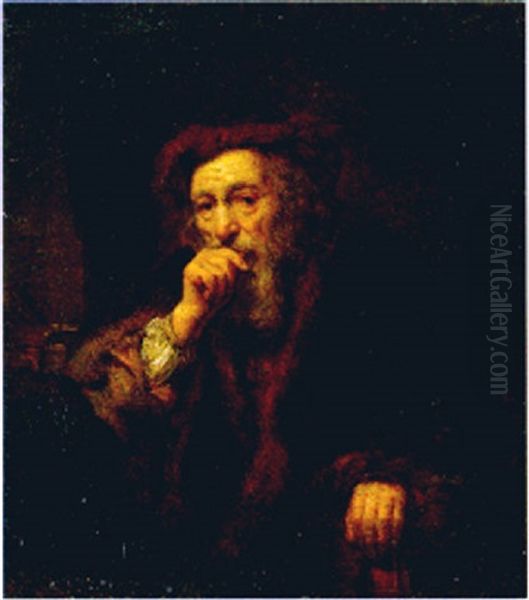 A Bearded Old Man Oil Painting by Abraham Van Dyck