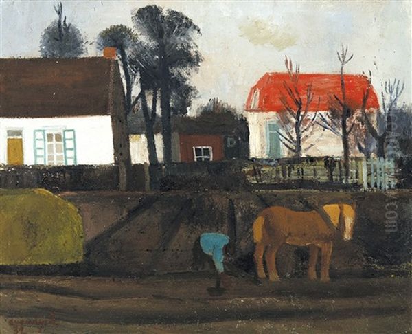 Hoeve Met Paard - De Ploeger by Albert Van Dyck