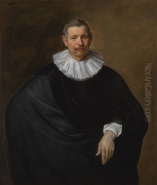 Portrait Of Hubert Du Hot (b. Circa 1573) Oil Painting by Anthony Van Dyck